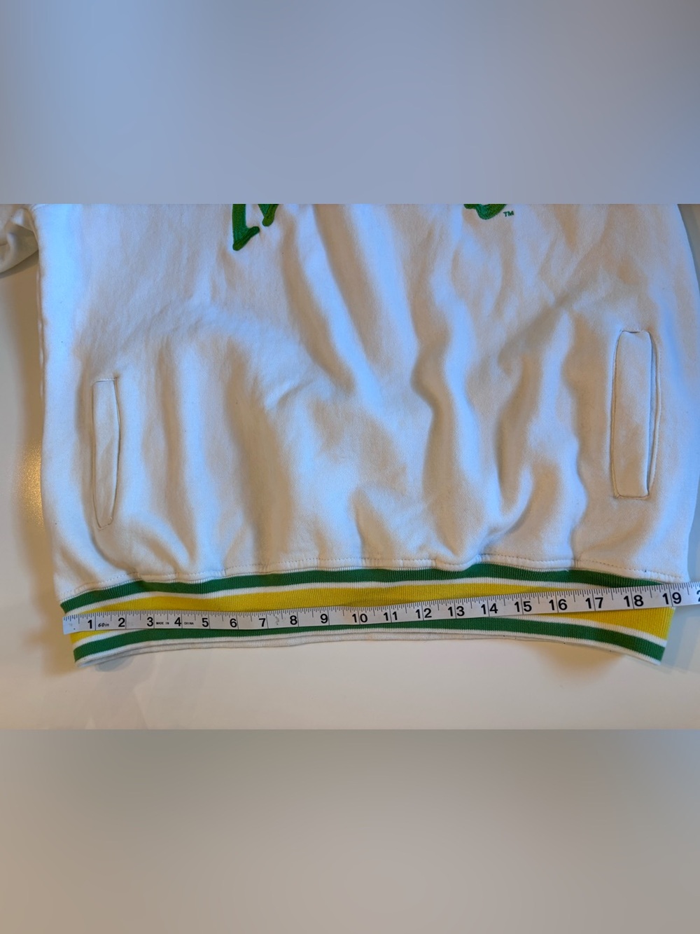 Tampa Bay Rowdies Lace up Hoodie, Men’s XL, white green & yellow - Picture 6 of 15